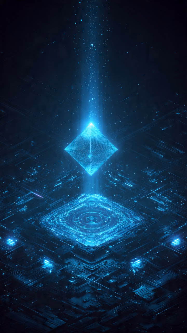 Luminous system architecture accelerating outward — software delivery acceleration